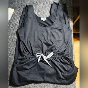 Plus Size 2X Gilli Black Sleeveless Jumpsuit Elastic Waist Pockets Comfy Casual